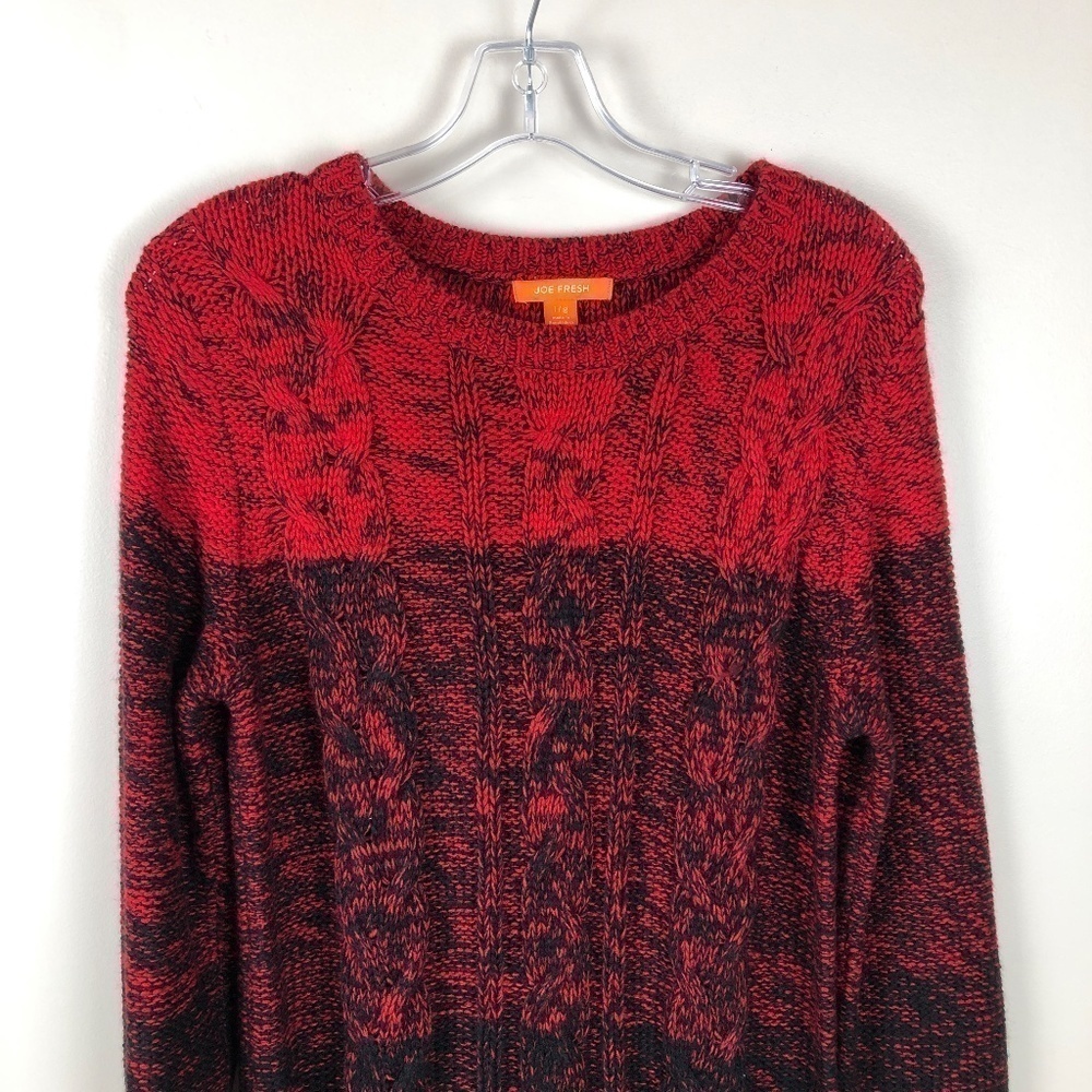 Joe Fresh Red and black Holiday cable knit sweater dress ombre - Picture 6 of 8